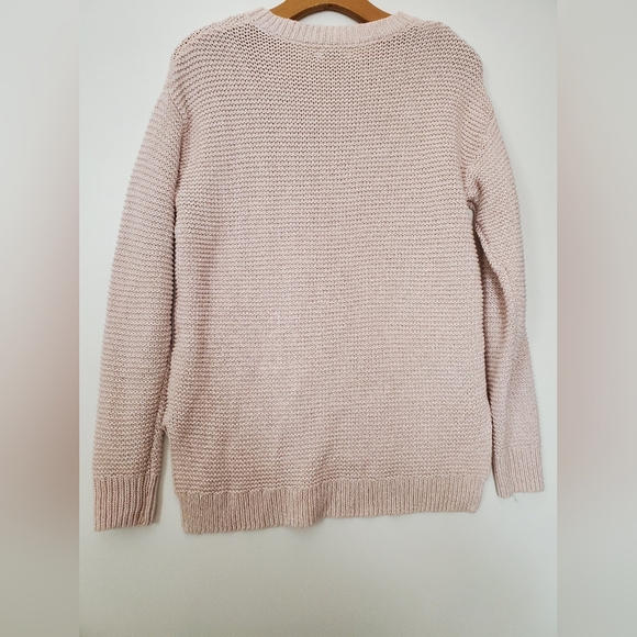 Pale Pink Oversized Crew Neck Knit Sweater Size S - Picture 2 of 3
